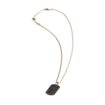 2mm bronze plattiert fuchsschwanz halskette mit geschmiedetem kohlenstoff anhänger - Bellum Bronze